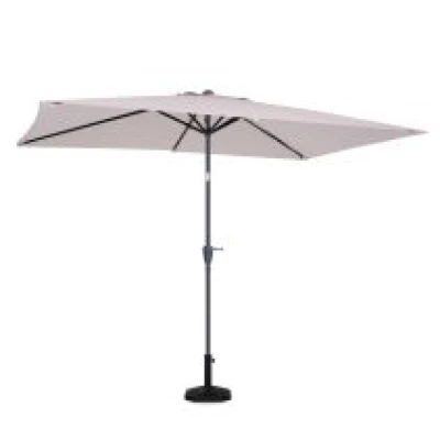 Parasol Rapallo 200x300cm - Premium parasol prostokątny - Beżowy | W zestawie podstawa do parasola z betonu