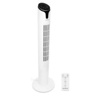 Luxurious Tower Fan – 110 cm – 3 speed settings – white | Incl. Remote control