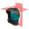 360° Ładowalny laser krzyżowy 4V czerwony | samopoziomujący - zasięg 20 metrów