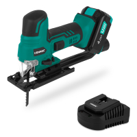 Cordless Jigsaw 20V – Ergonomic barrel grip | Incl. 4.0Ah Battery and Quick Charger