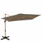 Parasol ogrodowy wspornikowy 300x300cm – Premium – drewniany wygląd | Taupe