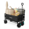Wózek transportowy z funkcją siedziska – składany – 120 kg – 115 l | Czarny