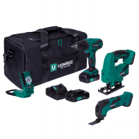 Tool set VPower 20V - 2.0Ah | Incl. 3 machines, 2 batteries and charger 