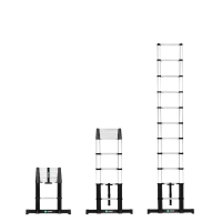 PRO Drabina teleskopowa - 3,20 m - nowy model 2023 | softclose i drążek stabilizujący 