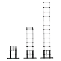 PRO Drabina teleskopowa - 3,80 m - nowy model 2023 | system Softclose & drążek stabilizujący