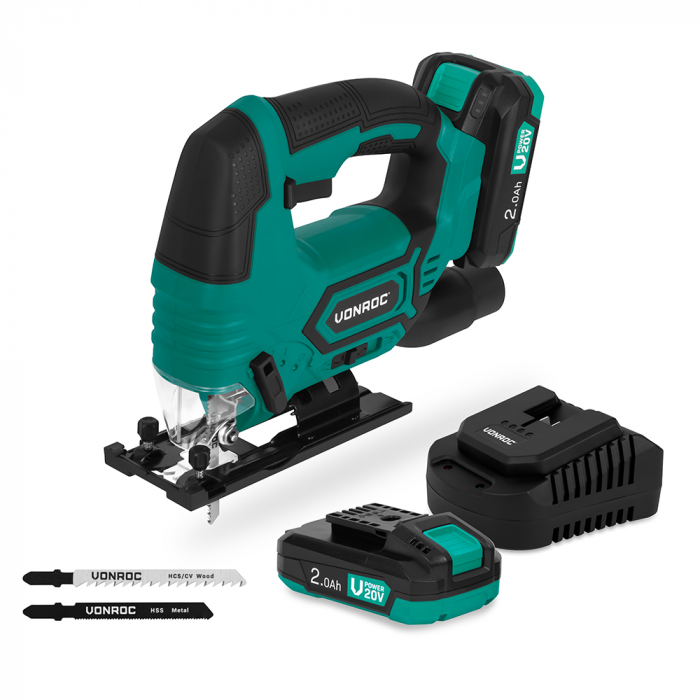 Wyrzynarka akumulatorowa 20V | Z 2× akumulatorem 2.0Ah i szybką ładowarką main product photo