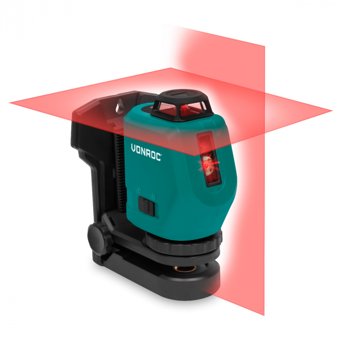360° Ładowalny laser krzyżowy 4V czerwony | samopoziomujący - zasięg 20 metrów main product photo