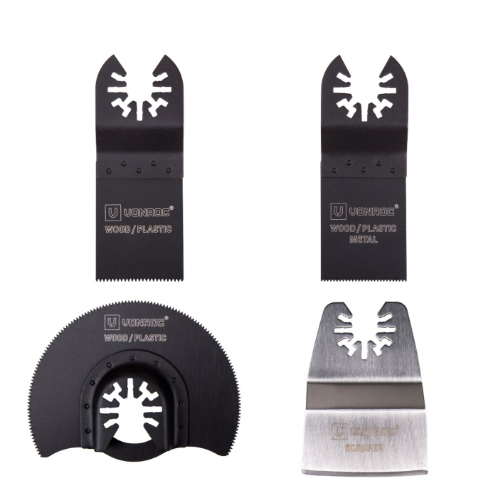 Zestaw akcesoriów do oscylacyjnych narzędzi wielofunkcyjnych - 4 sztuki; drewno, metal | Uniwesalne main product photo