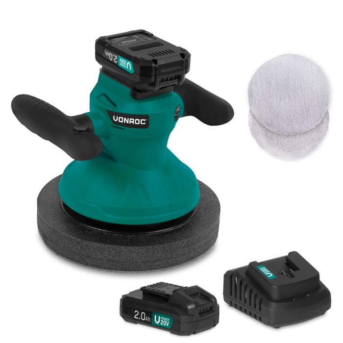 Polerka samochodowa 20V - 2.0Ah - Ø240mm | W zestawie 2 akumulatory i szybka ładowarka main product photo