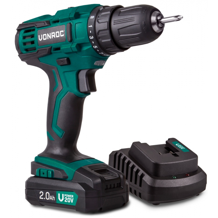 Akumulatorowa wiertarko-wkrętarka 20V - 2,0Ah | Z akumulatorem i ładowarką main product photo